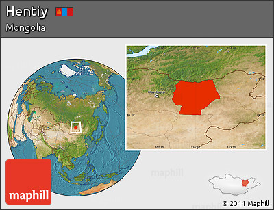 Satellite Location Map of Hentiy
