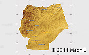 Physical Map of Hentiy, cropped outside