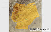 Physical Map of Hentiy, semi-desaturated