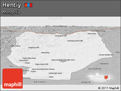 Gray Panoramic Map of Hentiy