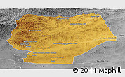 Physical Panoramic Map of Hentiy, desaturated