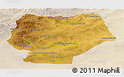 Physical Panoramic Map of Hentiy, lighten