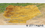 Physical Panoramic Map of Hentiy, satellite outside