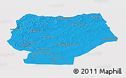 Political Panoramic Map of Hentiy, cropped outside