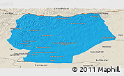 Political Panoramic Map of Hentiy, shaded relief outside