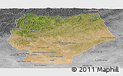 Satellite Panoramic Map of Hentiy, desaturated