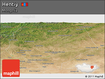 Satellite Panoramic Map of Hentiy