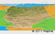 Satellite Panoramic Map of Hentiy, political outside