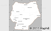 Gray Simple Map of Hentiy, cropped outside