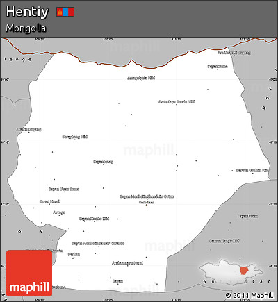 Gray Simple Map of Hentiy