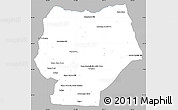 Gray Simple Map of Hentiy, single color outside