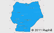 Political Simple Map of Hentiy, cropped outside