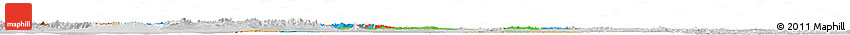 Political Horizon Map of Mongolia, lighten, desaturated