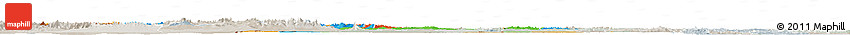 Political Horizon Map of Mongolia, lighten, semi-desaturated