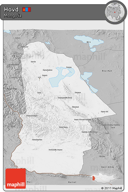 Gray 3D Map of Hovd
