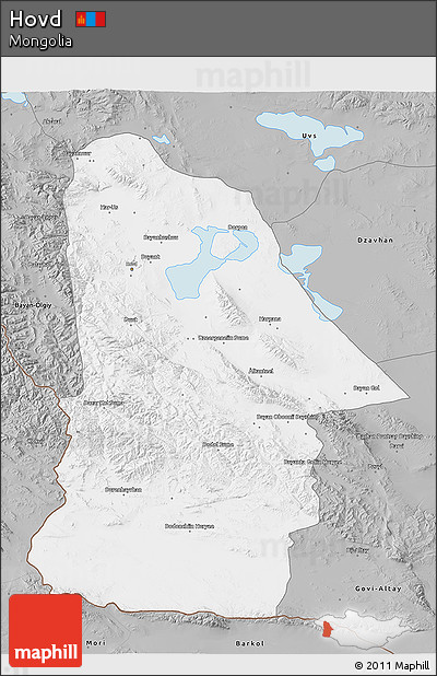 Gray 3D Map of Hovd