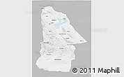 Gray 3D Map of Hovd, single color outside