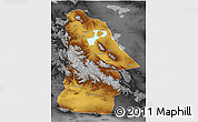 Physical 3D Map of Hovd, darken, desaturated