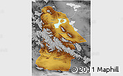 Physical 3D Map of Hovd, desaturated