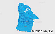 Political 3D Map of Hovd, cropped outside
