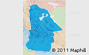 Political 3D Map of Hovd, lighten