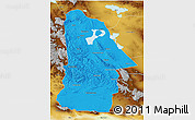 Political 3D Map of Hovd, physical outside