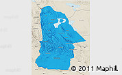 Political 3D Map of Hovd, shaded relief outside