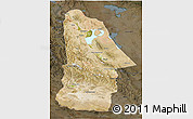 Satellite 3D Map of Hovd, darken