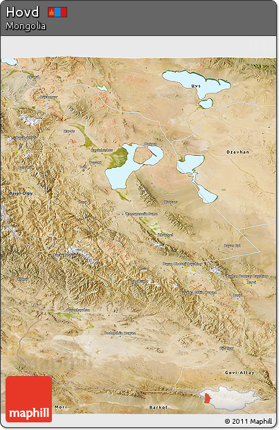 Satellite 3D Map of Hovd