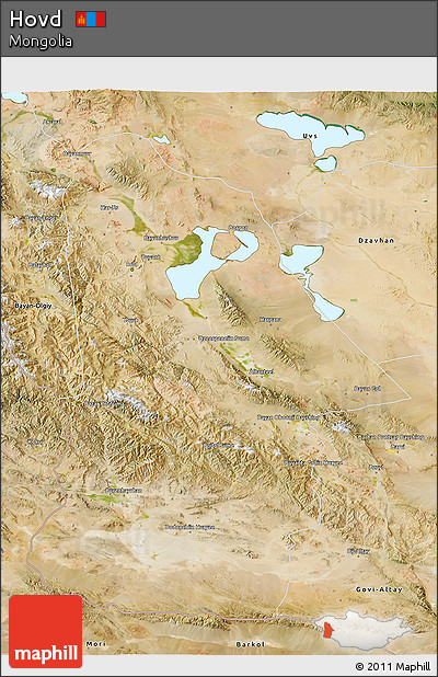 Satellite 3D Map of Hovd