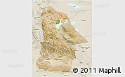 Satellite 3D Map of Hovd, shaded relief outside