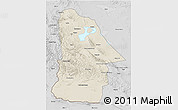 Shaded Relief 3D Map of Hovd, desaturated