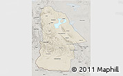 Shaded Relief 3D Map of Hovd, semi-desaturated