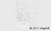 Silver Style 3D Map of Hovd, single color outside