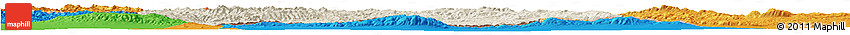 Shaded Relief Horizon Map of Hovd, political outside