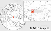 Blank Location Map of Hovd, highlighted country, within the entire country