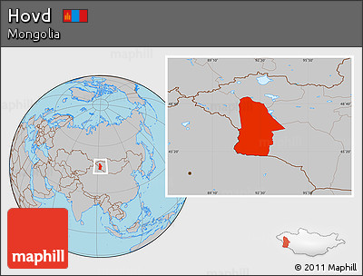 Gray Location Map of Hovd