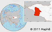 Gray Location Map of Hovd, highlighted country