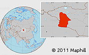 Gray Location Map of Hovd