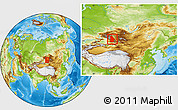 Physical Location Map of Hovd, within the entire country