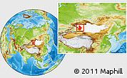Physical Location Map of Hovd, highlighted country, within the entire country
