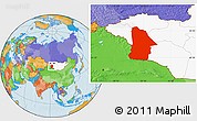 Political Location Map of Hovd, highlighted country