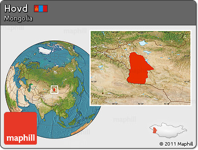 Satellite Location Map of Hovd