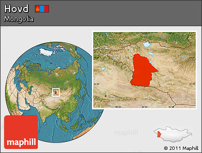 Satellite Location Map of Hovd