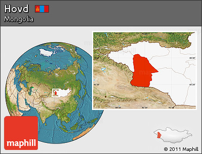 Satellite Location Map of Hovd, highlighted country