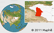 Satellite Location Map of Hovd, highlighted country