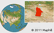 Satellite Location Map of Hovd