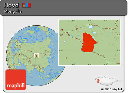 Savanna Style Location Map of Hovd