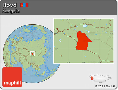 Savanna Style Location Map of Hovd