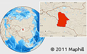 Shaded Relief Location Map of Hovd